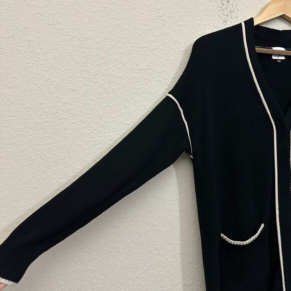 CABI Comfort Cardigan Sweater Black V-Neck Cotton Blend Cozy Minimalist - Picture 5 of 13